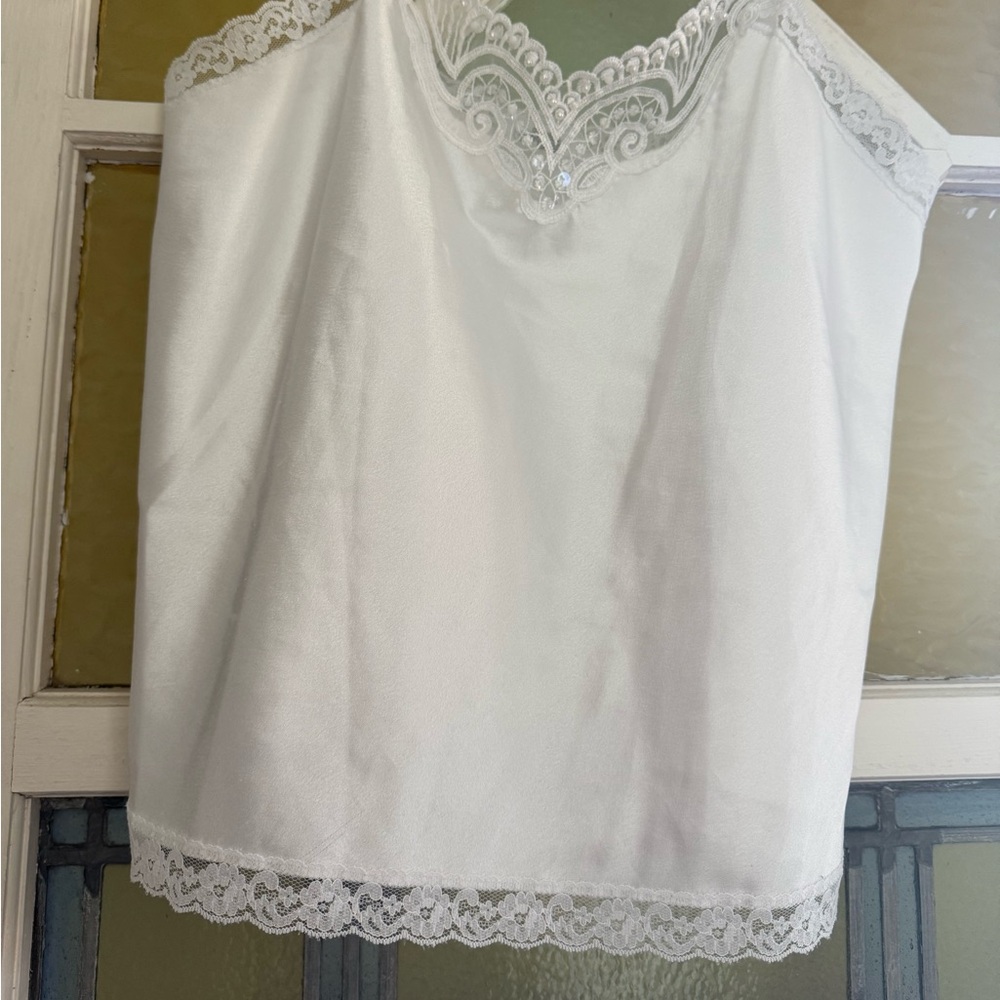 Vintage White Lace Trim Camisole